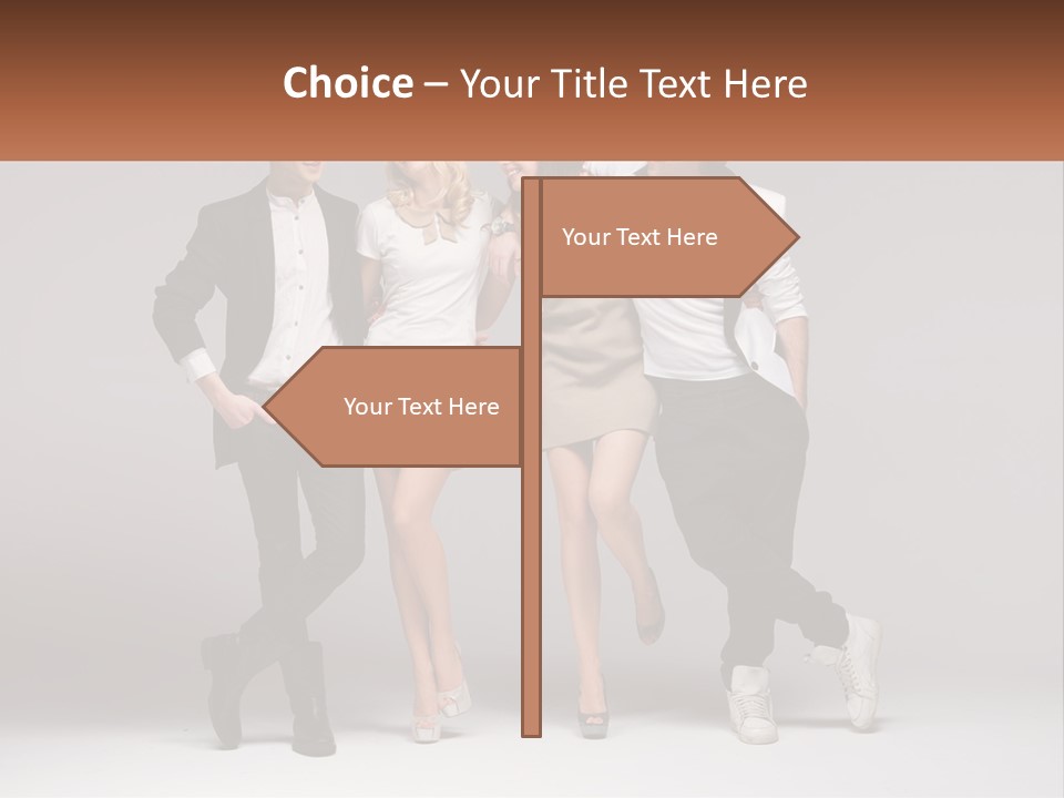 A Group Of People Standing Next To Each Other Holding A Sign PowerPoint Template