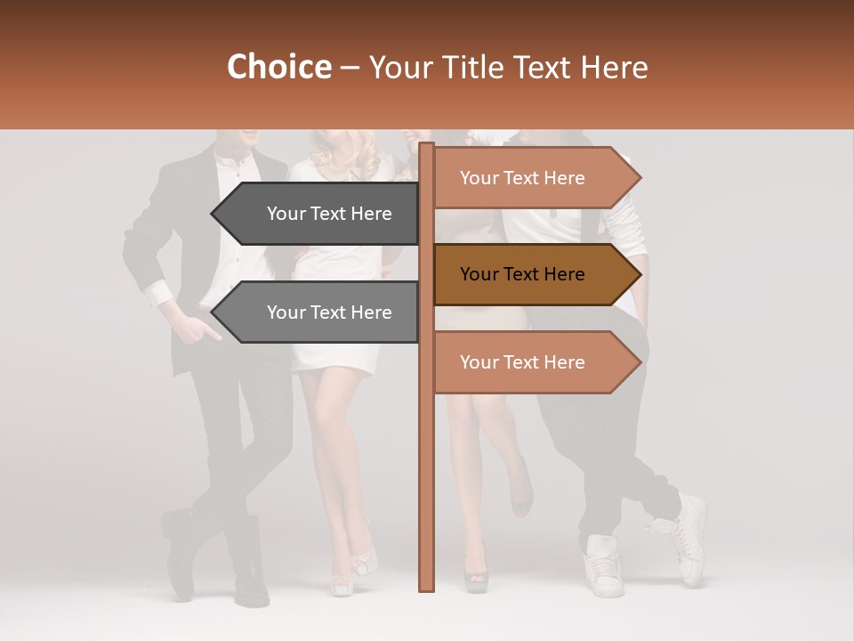 A Group Of People Standing Next To Each Other Holding A Sign PowerPoint Template