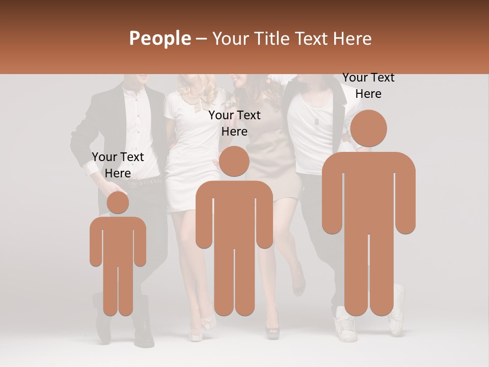 A Group Of People Standing Next To Each Other Holding A Sign PowerPoint Template