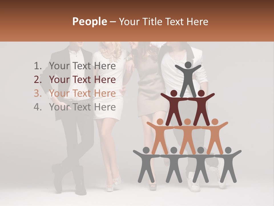 A Group Of People Standing Next To Each Other Holding A Sign PowerPoint Template