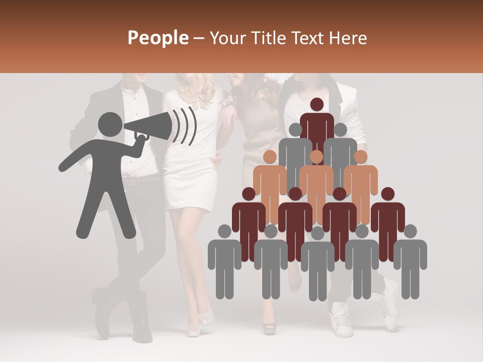 A Group Of People Standing Next To Each Other Holding A Sign PowerPoint Template