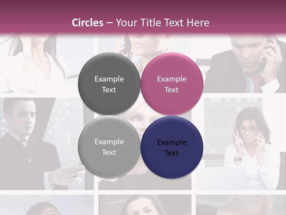 A Collage Of Business People Talking On Cell Phones PowerPoint Template