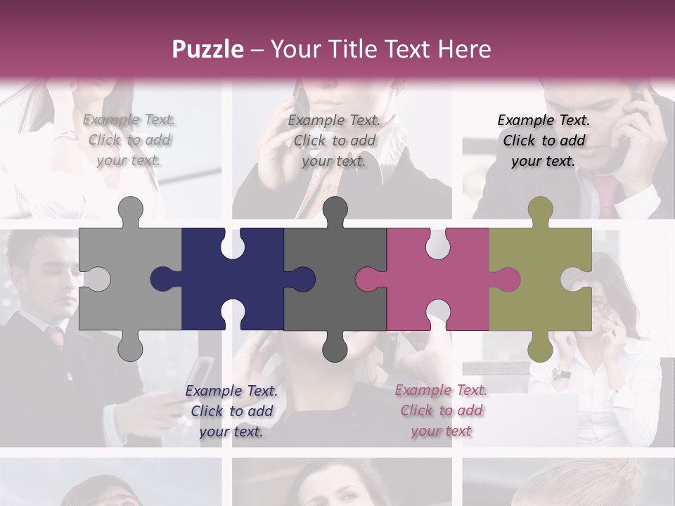 A Collage Of Business People Talking On Cell Phones PowerPoint Template