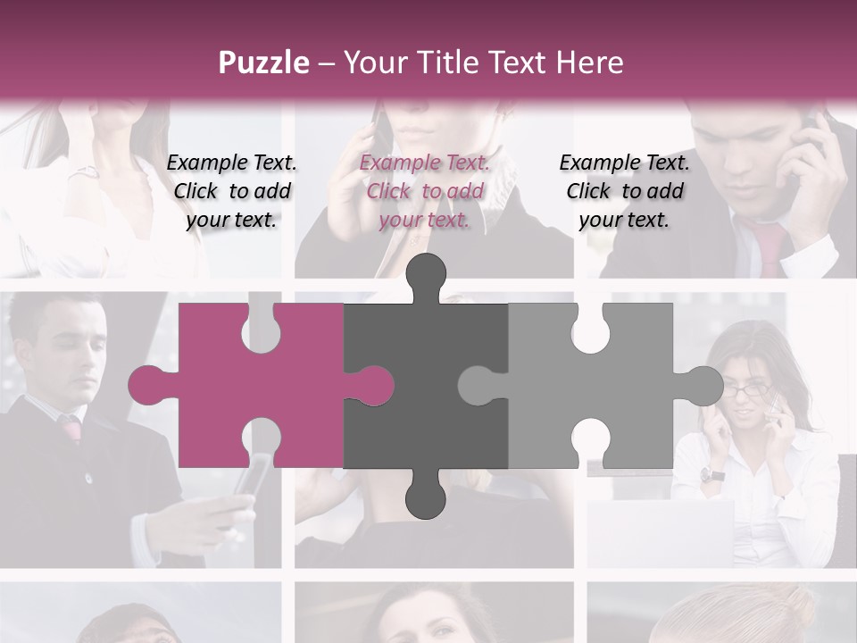 A Collage Of Business People Talking On Cell Phones PowerPoint Template