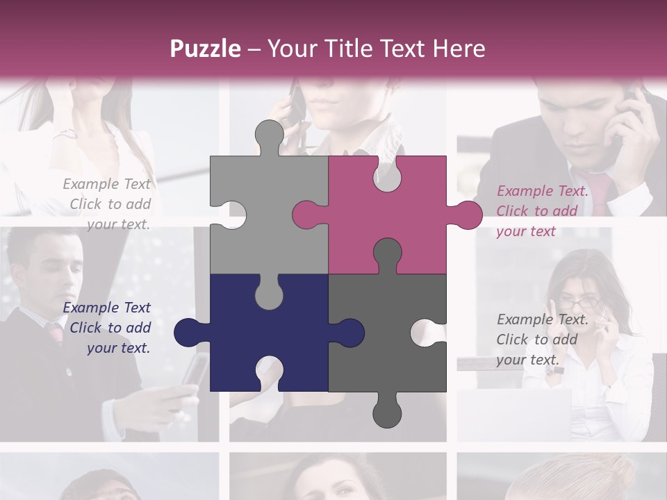 A Collage Of Business People Talking On Cell Phones PowerPoint Template