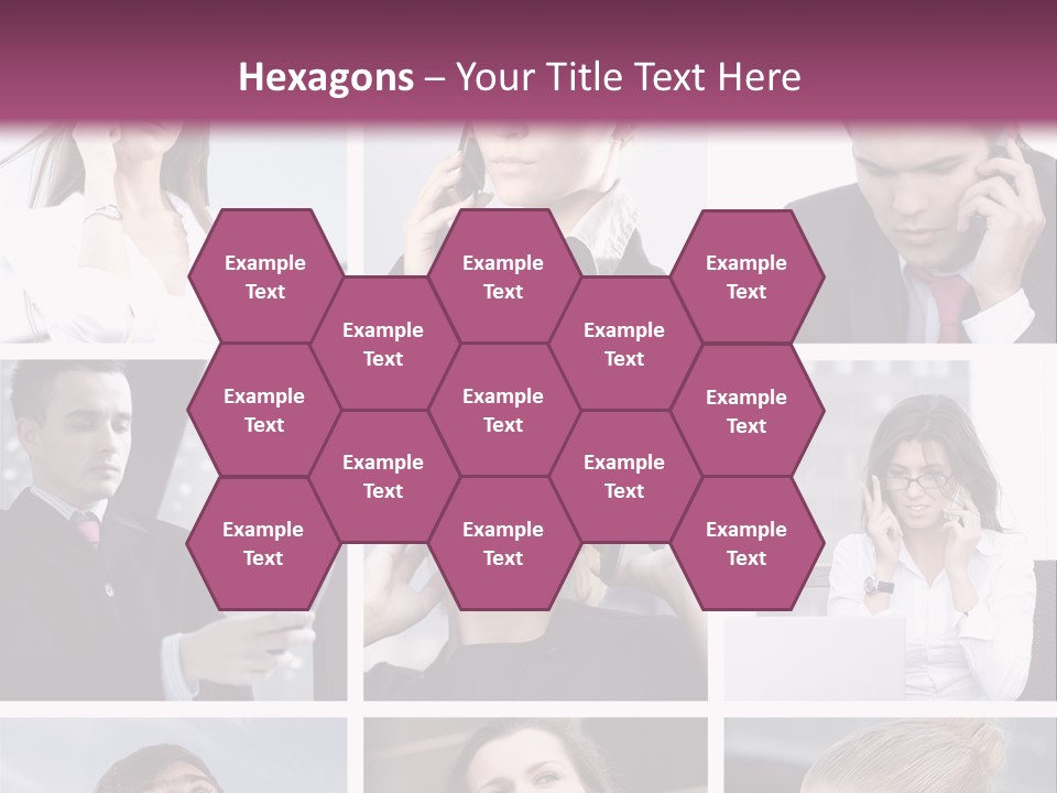 A Collage Of Business People Talking On Cell Phones PowerPoint Template
