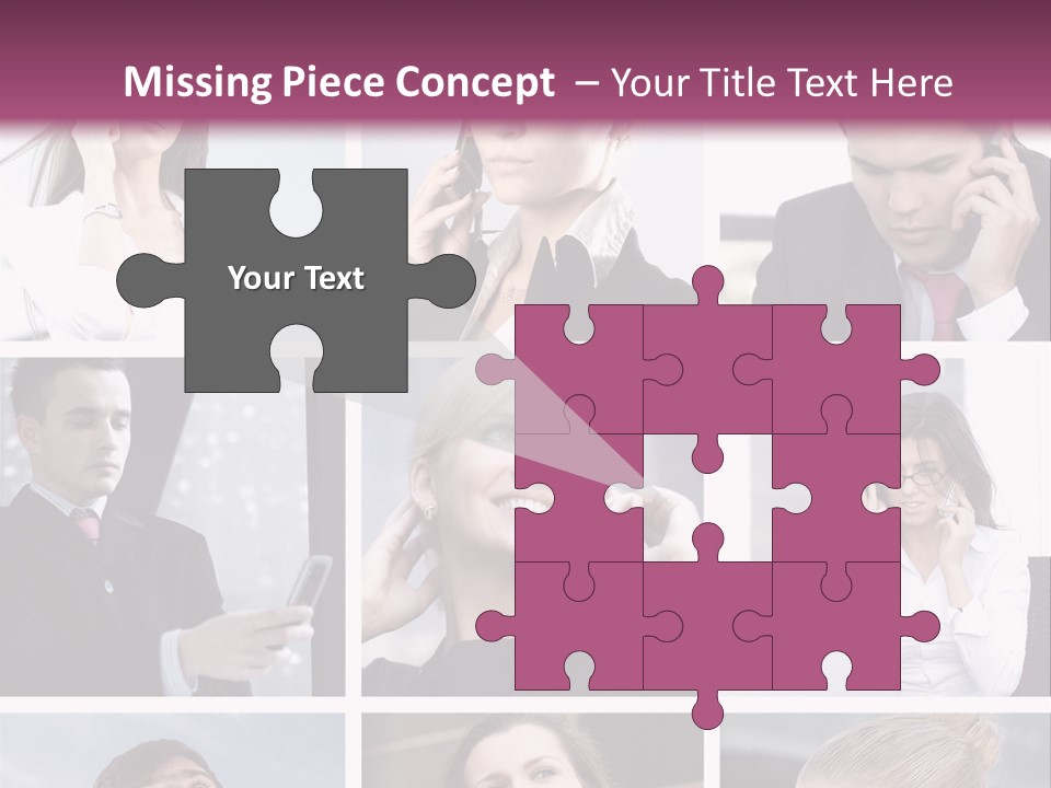 A Collage Of Business People Talking On Cell Phones PowerPoint Template
