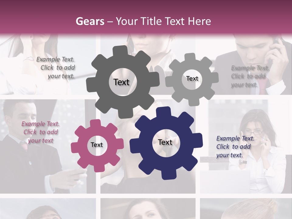 A Collage Of Business People Talking On Cell Phones PowerPoint Template