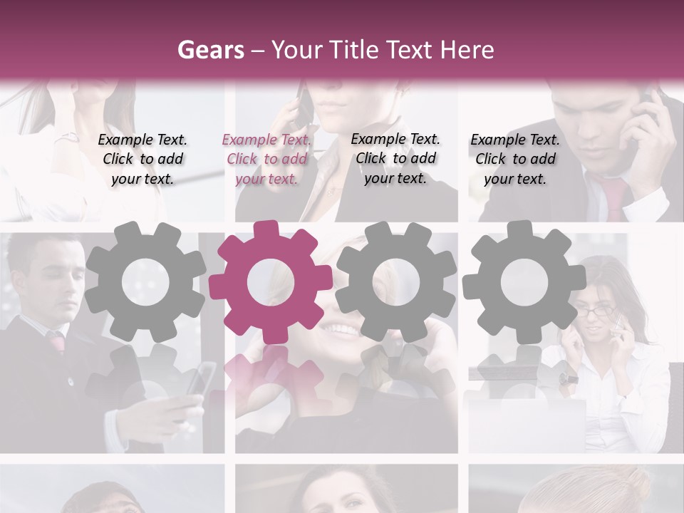 A Collage Of Business People Talking On Cell Phones PowerPoint Template