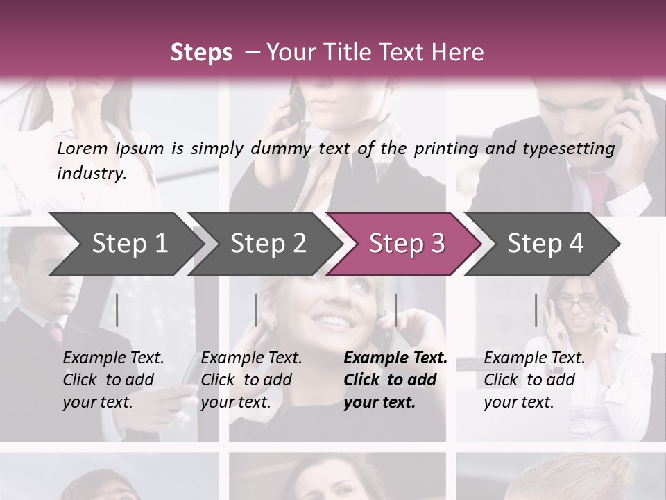 A Collage Of Business People Talking On Cell Phones PowerPoint Template