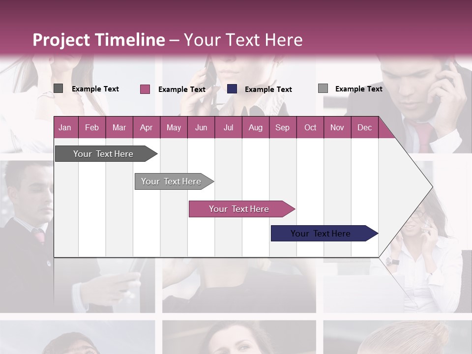 A Collage Of Business People Talking On Cell Phones PowerPoint Template