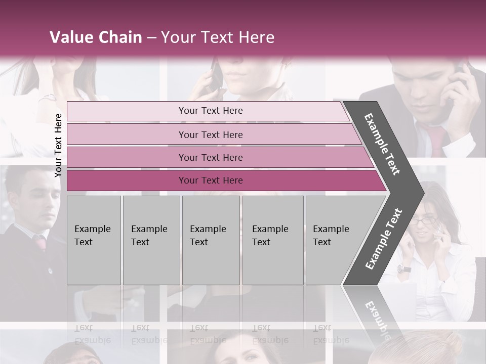 A Collage Of Business People Talking On Cell Phones PowerPoint Template