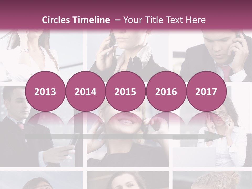 A Collage Of Business People Talking On Cell Phones PowerPoint Template