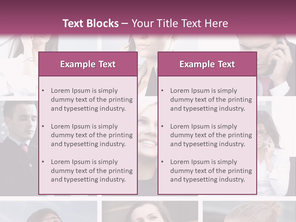 A Collage Of Business People Talking On Cell Phones PowerPoint Template