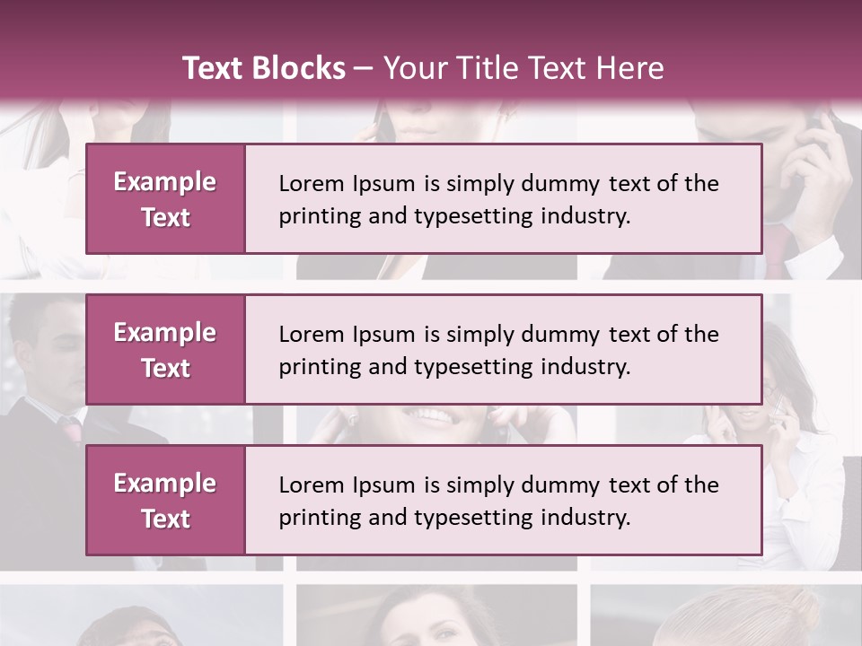 A Collage Of Business People Talking On Cell Phones PowerPoint Template