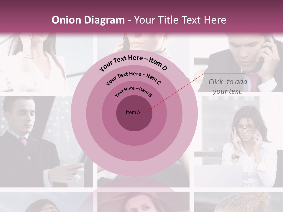A Collage Of Business People Talking On Cell Phones PowerPoint Template