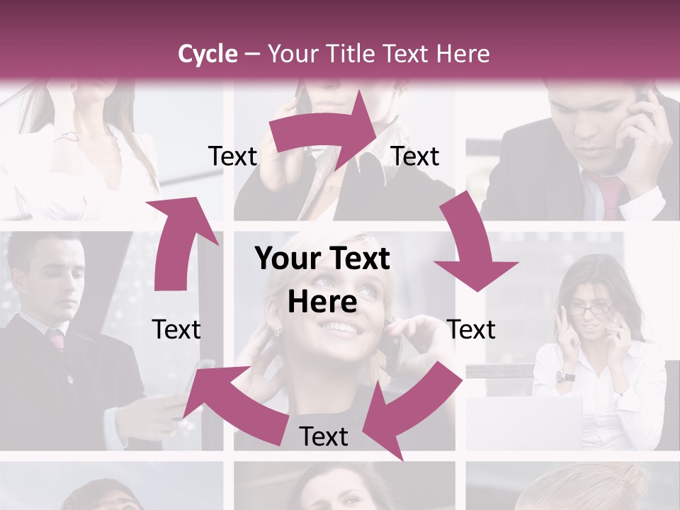 A Collage Of Business People Talking On Cell Phones PowerPoint Template