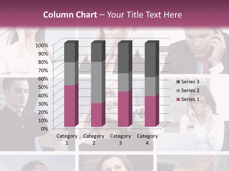 A Collage Of Business People Talking On Cell Phones PowerPoint Template