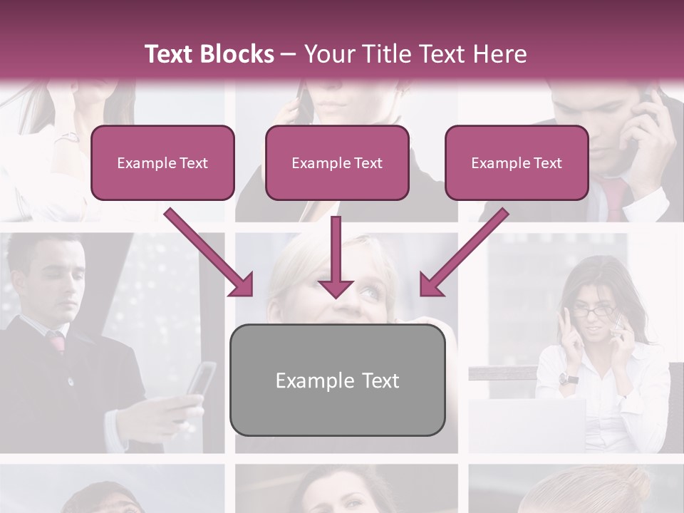 A Collage Of Business People Talking On Cell Phones PowerPoint Template