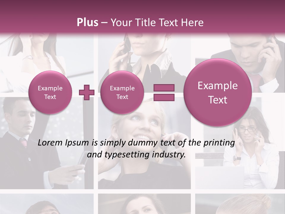 A Collage Of Business People Talking On Cell Phones PowerPoint Template