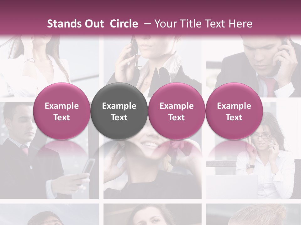 A Collage Of Business People Talking On Cell Phones PowerPoint Template