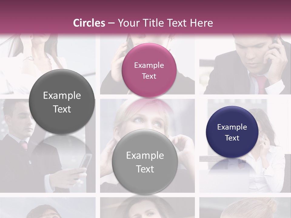 A Collage Of Business People Talking On Cell Phones PowerPoint Template