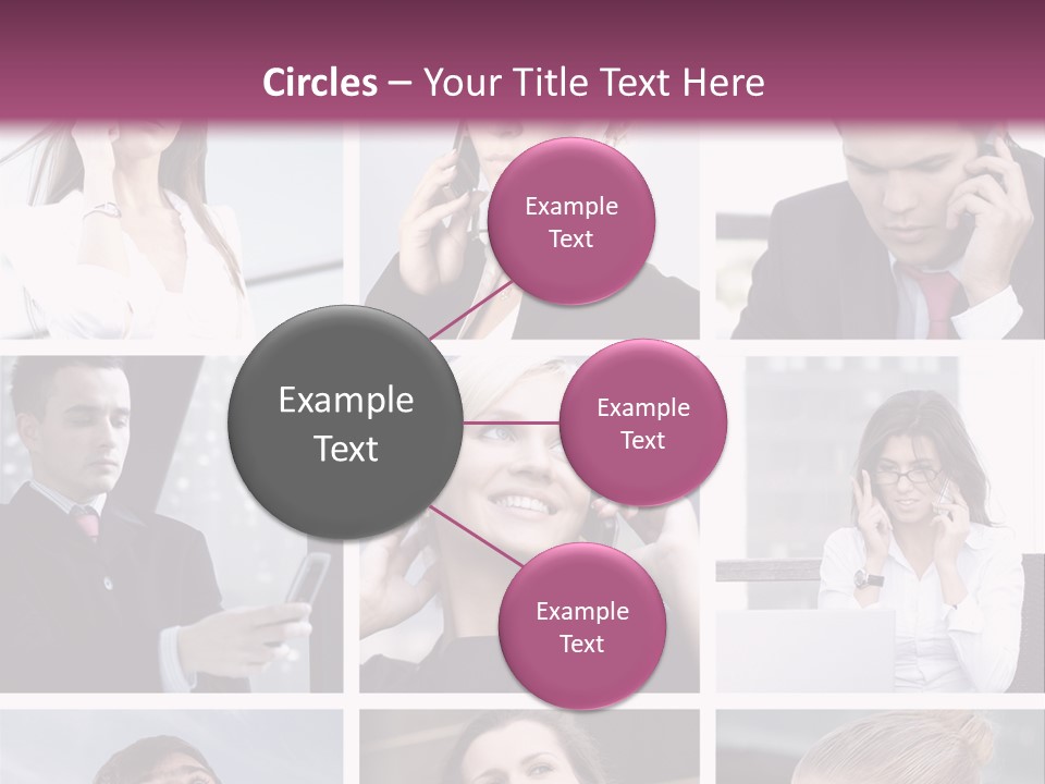 A Collage Of Business People Talking On Cell Phones PowerPoint Template