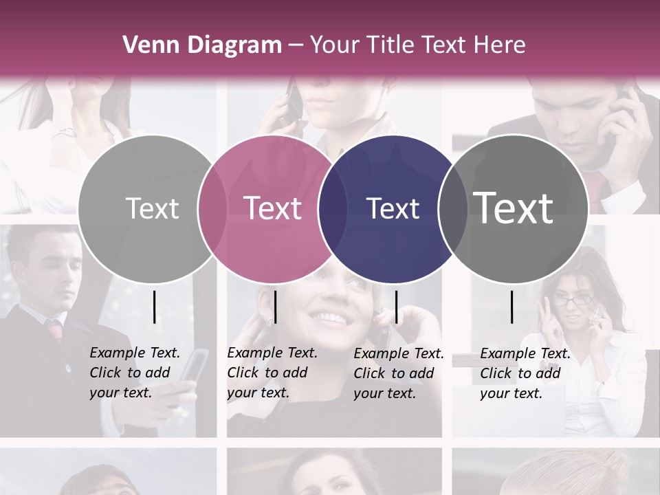 A Collage Of Business People Talking On Cell Phones PowerPoint Template