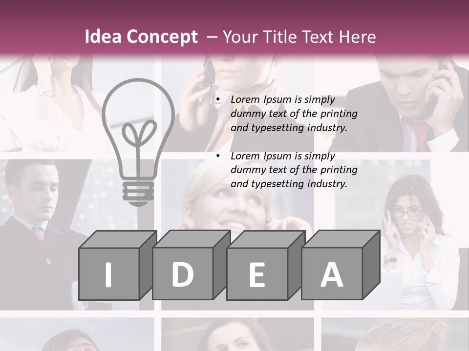 A Collage Of Business People Talking On Cell Phones PowerPoint Template