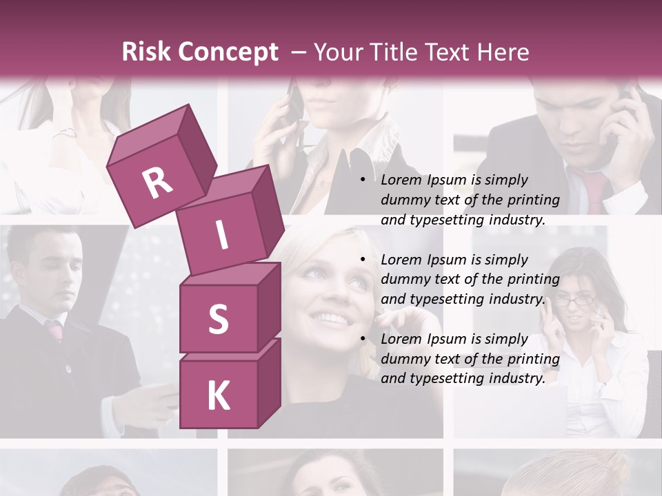 A Collage Of Business People Talking On Cell Phones PowerPoint Template