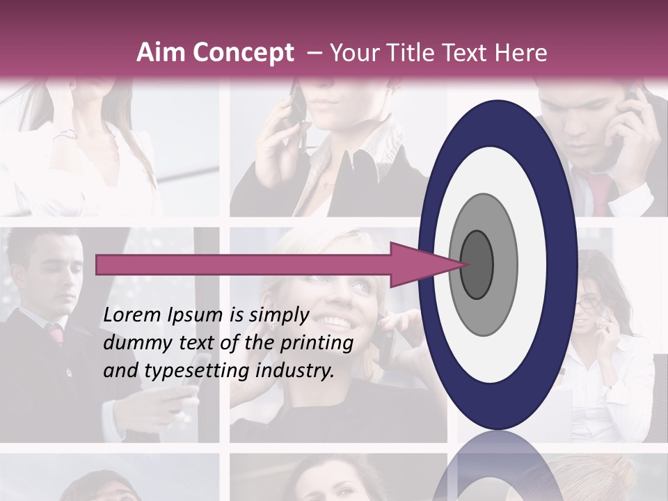 A Collage Of Business People Talking On Cell Phones PowerPoint Template