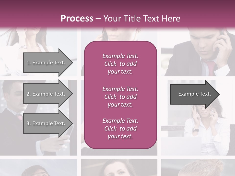 A Collage Of Business People Talking On Cell Phones PowerPoint Template