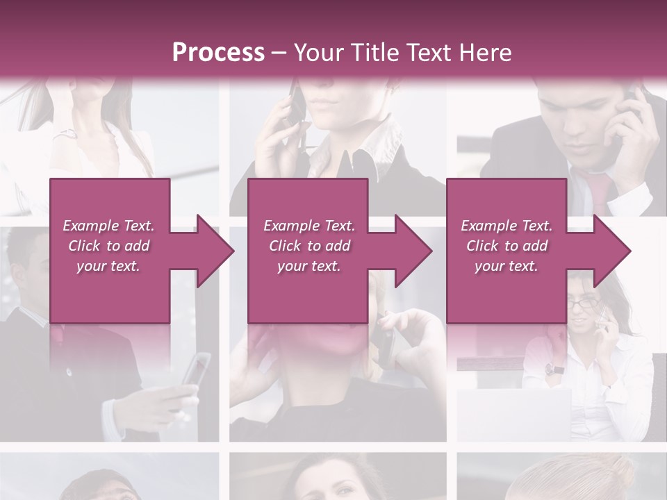 A Collage Of Business People Talking On Cell Phones PowerPoint Template