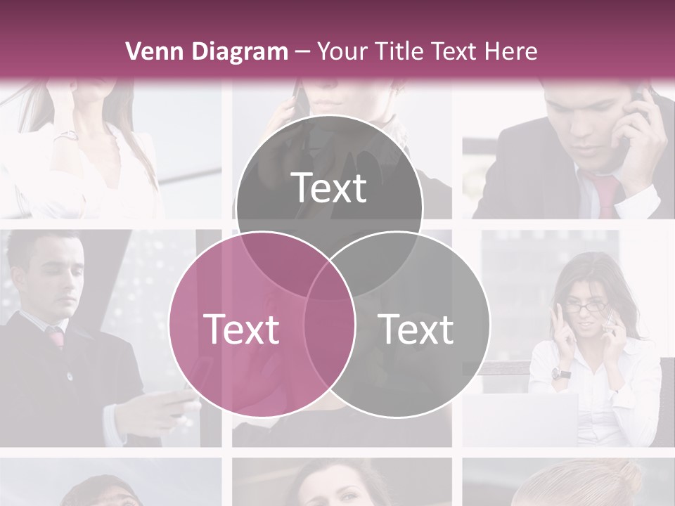 A Collage Of Business People Talking On Cell Phones PowerPoint Template