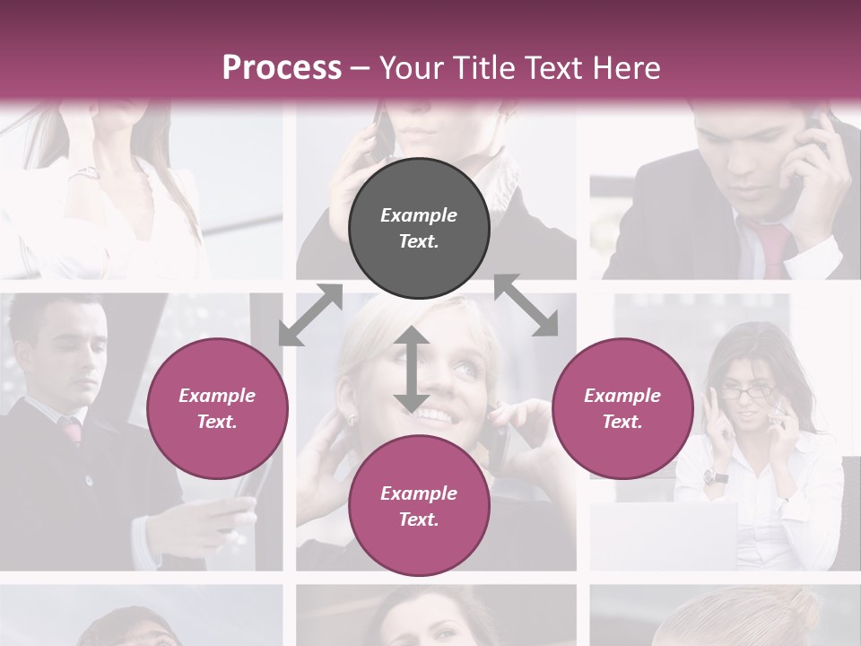 A Collage Of Business People Talking On Cell Phones PowerPoint Template