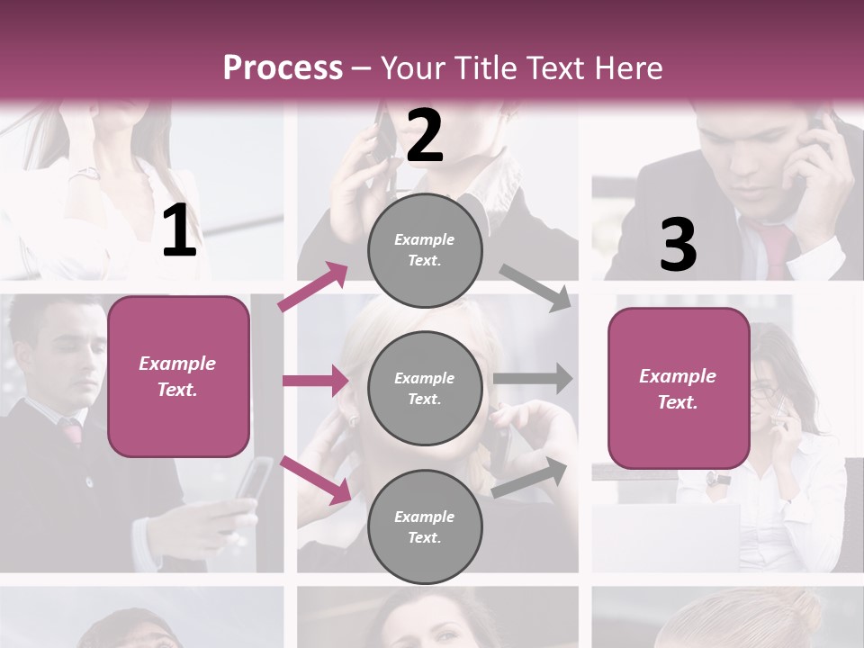 A Collage Of Business People Talking On Cell Phones PowerPoint Template