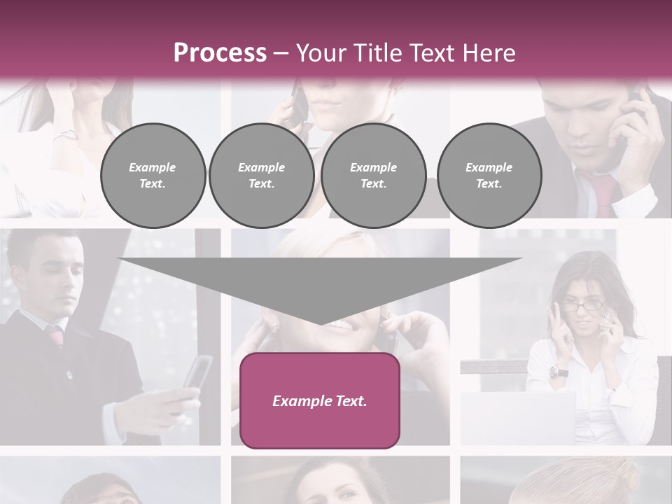A Collage Of Business People Talking On Cell Phones PowerPoint Template