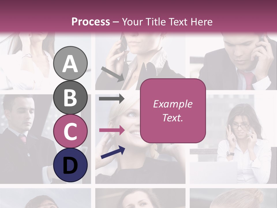 A Collage Of Business People Talking On Cell Phones PowerPoint Template