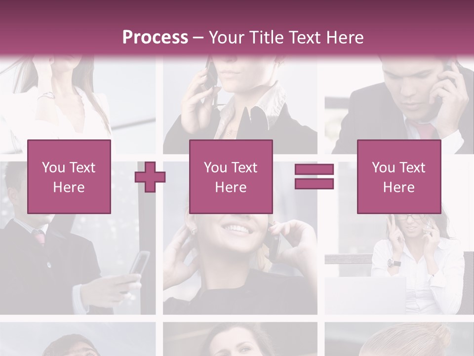 A Collage Of Business People Talking On Cell Phones PowerPoint Template