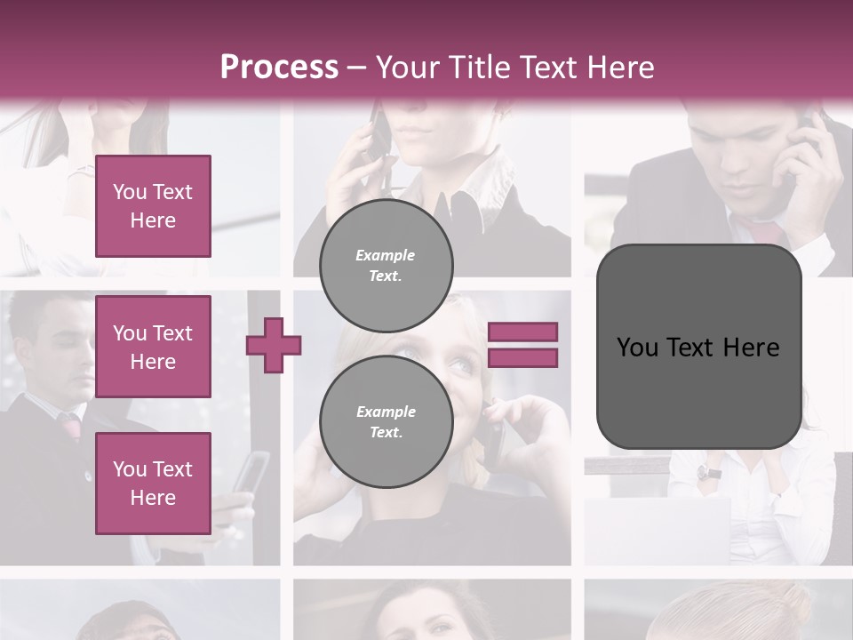 A Collage Of Business People Talking On Cell Phones PowerPoint Template