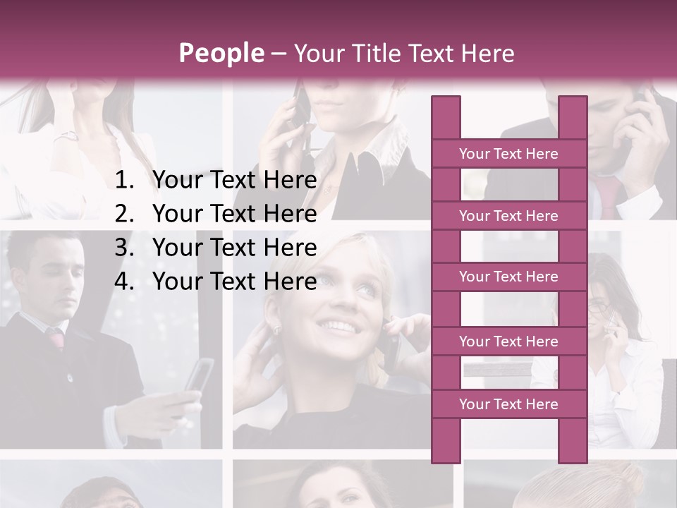 A Collage Of Business People Talking On Cell Phones PowerPoint Template