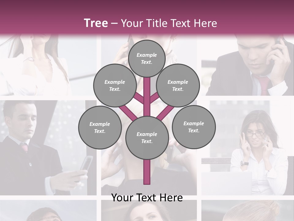 A Collage Of Business People Talking On Cell Phones PowerPoint Template