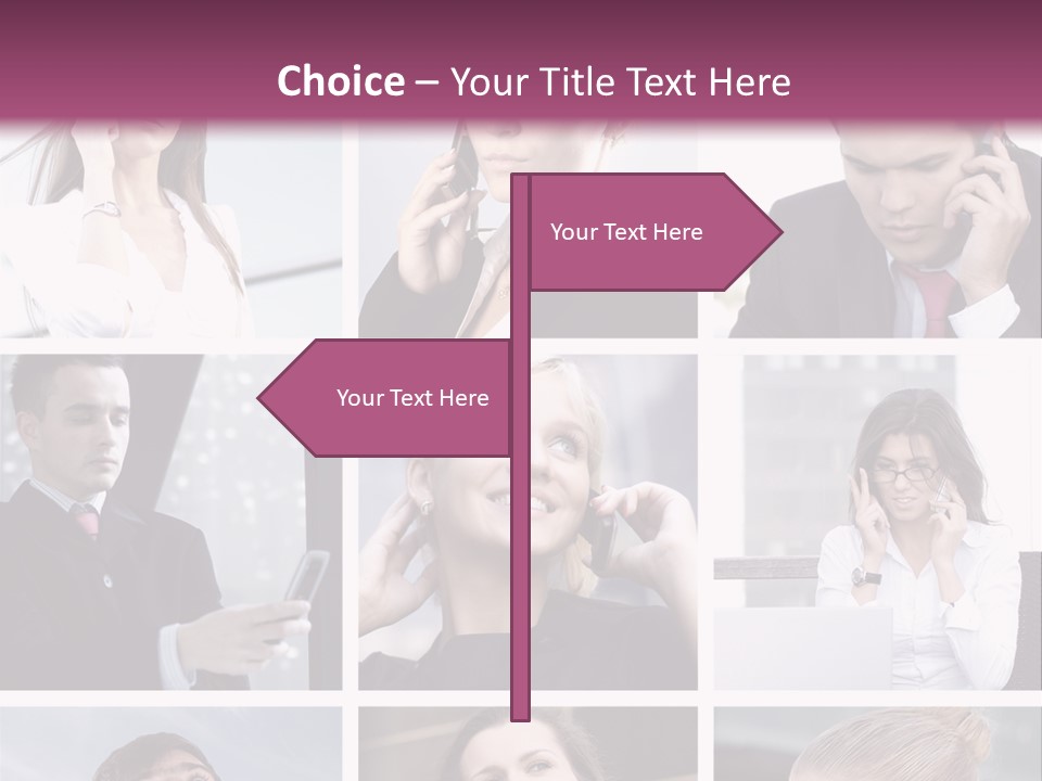 A Collage Of Business People Talking On Cell Phones PowerPoint Template