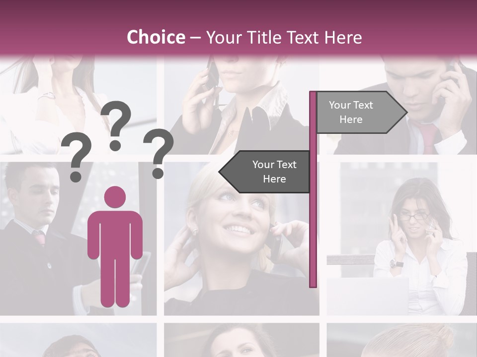 A Collage Of Business People Talking On Cell Phones PowerPoint Template