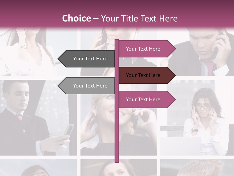 A Collage Of Business People Talking On Cell Phones PowerPoint Template