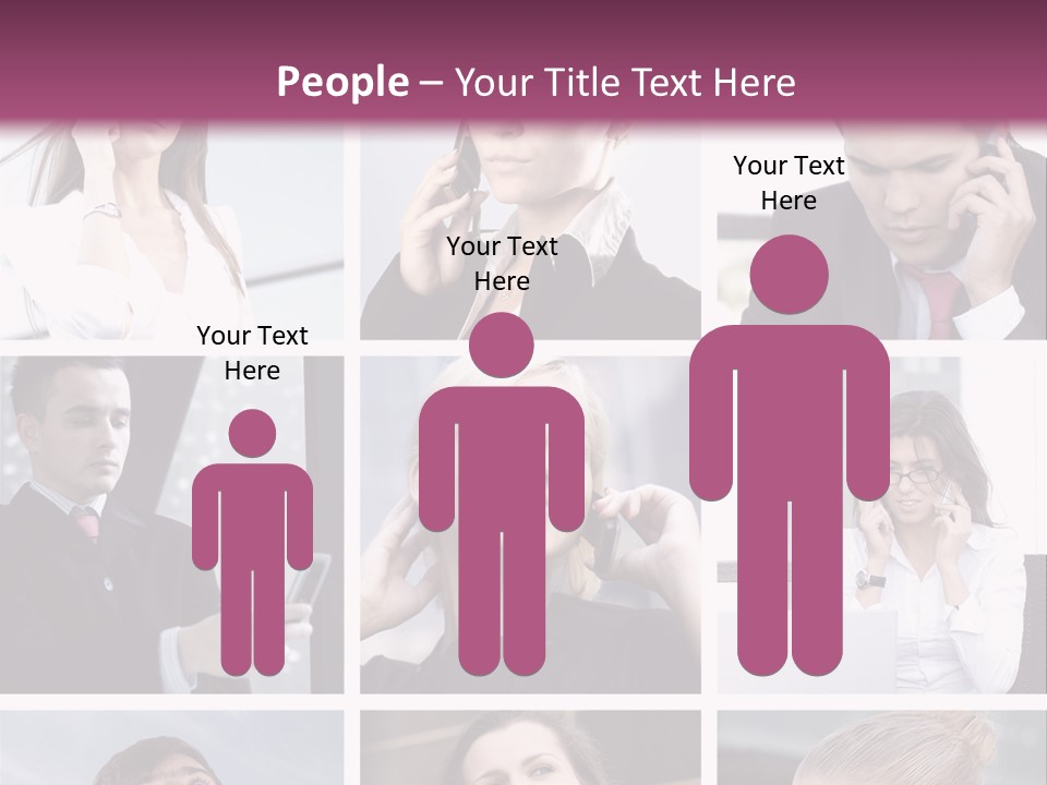 A Collage Of Business People Talking On Cell Phones PowerPoint Template