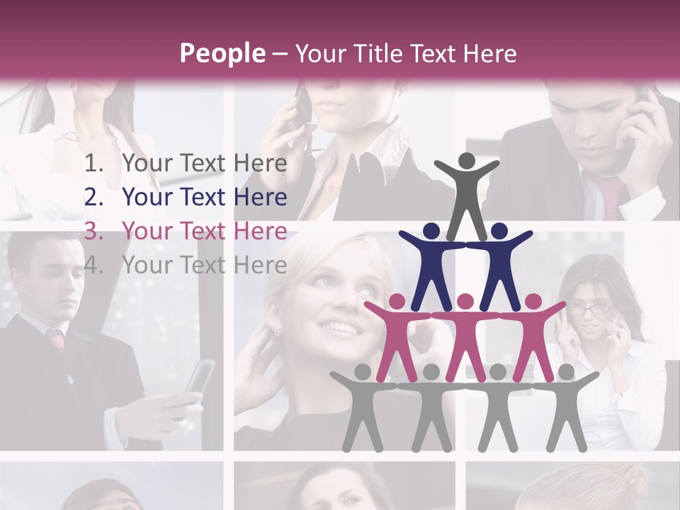 A Collage Of Business People Talking On Cell Phones PowerPoint Template
