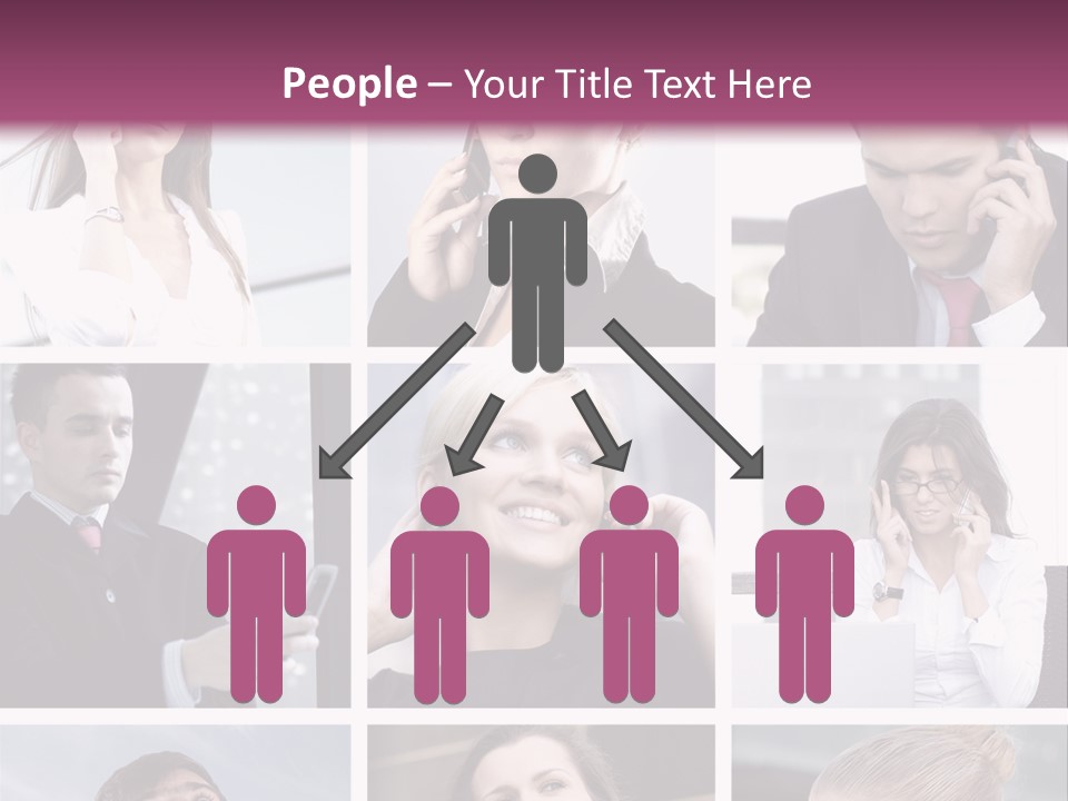 A Collage Of Business People Talking On Cell Phones PowerPoint Template