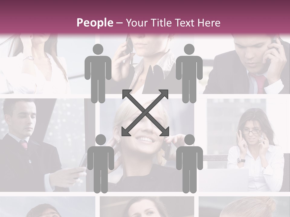 A Collage Of Business People Talking On Cell Phones PowerPoint Template