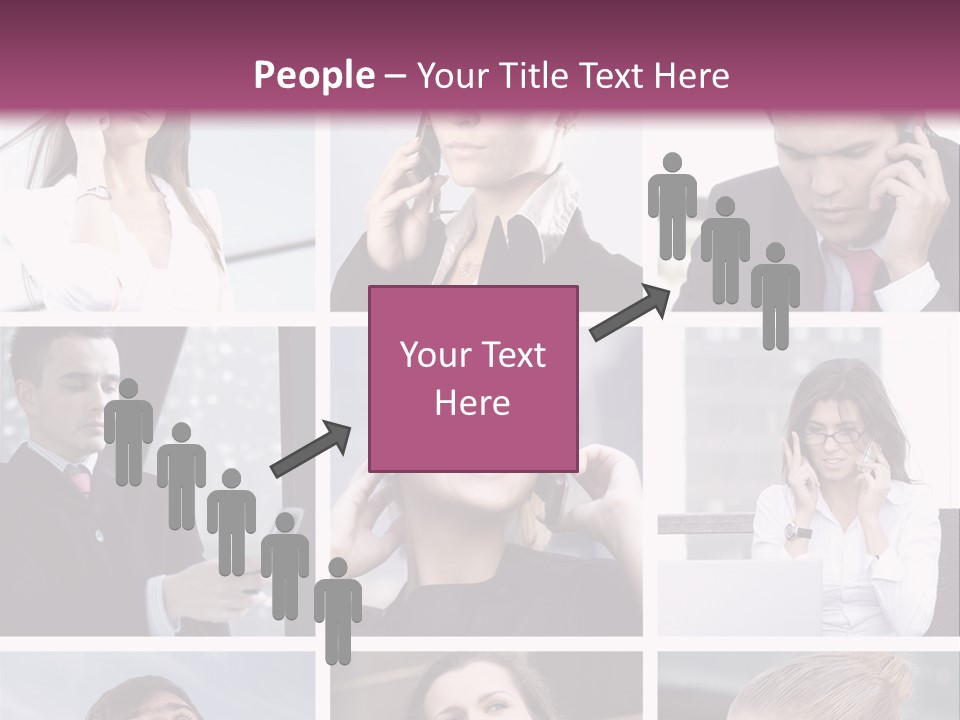 A Collage Of Business People Talking On Cell Phones PowerPoint Template